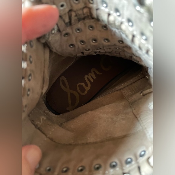 Sam Edelman Katelyn Studded Moccasin Bootie Tan Leather Boot Anthropologie 7 - Picture 2 of 7